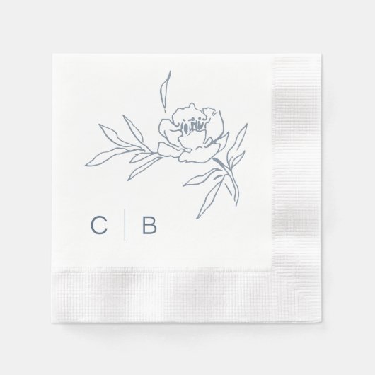 Einfache Mongram Wedding Napkins Serviette (Vorderseite)