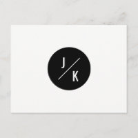 Einfache monochrome Kreise Save the Date - Postkar