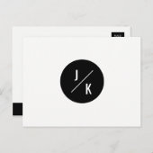 Einfache monochrome Kreise Save the Date - Postkar Ankündigungspostkarte (Vorne/Hinten)