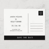 Einfache monochrome Kreise Save the Date - Postkar Ankündigungspostkarte (Rückseite)