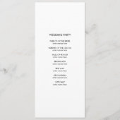 Einfache monochrome kreisförmige Trauung Programm (Rückseite)