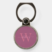 Einfache monochrome rosa Monogramm Name und Anfang