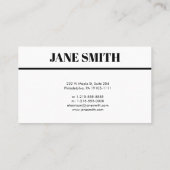 Einfache monochrome Schönheit Visitenkarte (Rückseite)