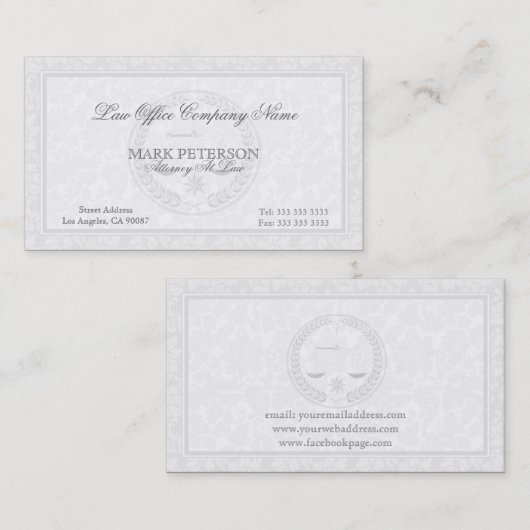 Einfache monochrome und Damaskus-Anwälte Visitenkarte (Vorne/Hinten)