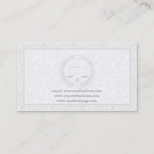 Einfache monochrome und Damaskus-Anwälte Visitenkarte (Rückseite)