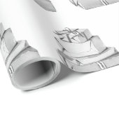 Einfache monochrome Winterurlaubsgeschenke Schwarz Geschenkpapier (Rolleneckpunkt)