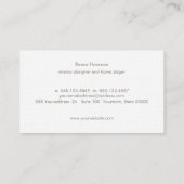 Einfache Monogram Beige Linen, stilvoll Minimalist Visitenkarte (Rückseite)