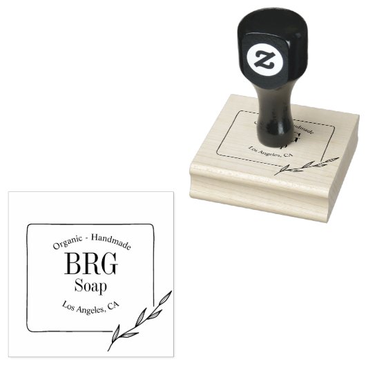 Einfache Monogram Bio Handmade Soap Briefmarke Gummistempel (Stempel)