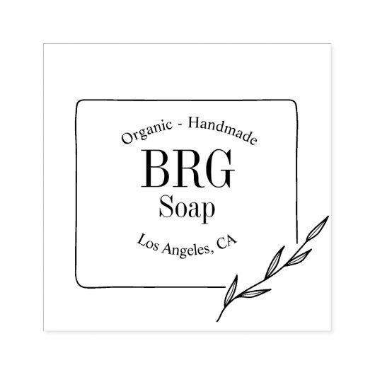 Einfache Monogram Bio Handmade Soap Briefmarke Gummistempel (Prägung)