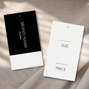 Einfache Monogram Black and White Hang Tags