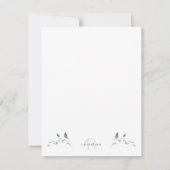 Einfache Monogram Blank Vielen Dank Mitteilungskarte (Rückseite)