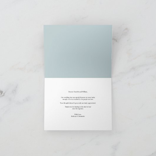 Einfache Monogram Box 4 Multi-Foto Moderne Hochzei Dankeskarte (Innenseite)