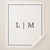 Einfache Monogram Classic Schwarz/Weiß Minimalisti Sherpadecke (Vorderseite)
