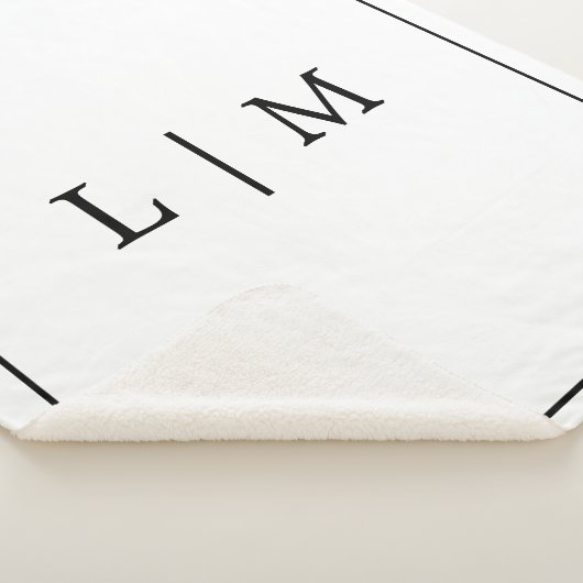 Einfache Monogram Classic Schwarz/Weiß Minimalisti Sherpadecke (3/4)