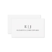 Einfache Monogram Couple Initials Personalisiert Mitteilungskarte (Vorderseite/Rückseite Beispiel)
