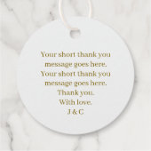 Einfache Monogram Dankeschön-Hochzeit Geschenkanhänger (Rückseite)