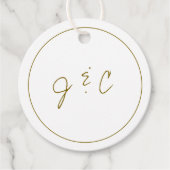 Einfache Monogram Dankeschön-Hochzeit Geschenkanhänger (Vorderseite)