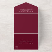 Einfache Monogram Elegant Burgundy Wedding All In One Einladung (Außenbereich)