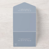 Einfache Monogram Elegant Dusty Blue Wedding All In One Einladung (Außenbereich)