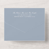 Einfache Monogram Elegant Dusty Blue Wedding All In One Einladung (Rückseite)