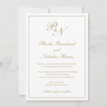 Einfache Monogram Elegant Gold in einer Hochzeit
