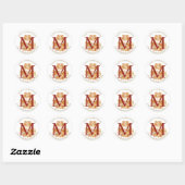 Einfache Monogram Fall Harvest Happy Thanksgiving Runder Aufkleber (Blatt)