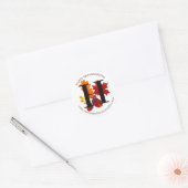 Einfache Monogram Fall Harvest Happy Thanksgiving Runder Aufkleber (Umschlag)