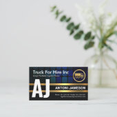 Einfache Monogram Gold Lines Trucker Visitenkarte (Stehend Vorderseite)