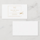 Einfache Monogram Haarstylistin Moderne Goldschere Visitenkarte (Vorne/Hinten)