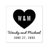 Einfache Monogram Heart Couple Save the Date Hochz Permastempel (Design)
