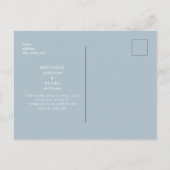 Einfache Monogram Icy Blue Wedding Save the Date Postkarte (Rückseite)