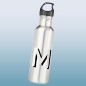 Einfache Monogram Initial Drop Shadow Personalisie Edelstahlflasche