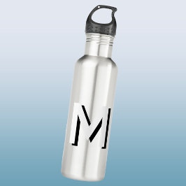 Einfache Monogram Initial Drop Shadow Personalisie Edelstahlflasche