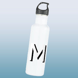 Einfache Monogram Initial Drop Shadow Personalisie Edelstahlflasche