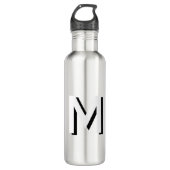Einfache Monogram Initial Drop Shadow Personalisie Edelstahlflasche (Vorderseite)