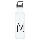 Einfache Monogram Initial Drop Shadow Personalisie Edelstahlflasche (Vorderseite)
