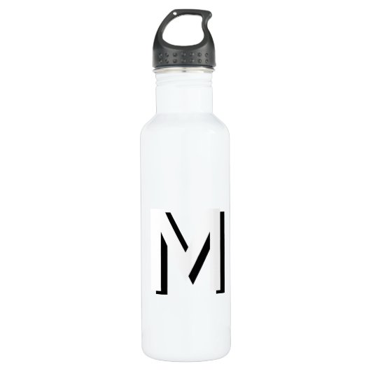 Einfache Monogram Initial Drop Shadow Personalisie Edelstahlflasche (Vorderseite)