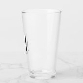 Einfache Monogram Initial Drop Shadow Personalisie Glas (Links)