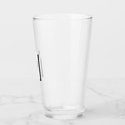 Einfache Monogram Initial Drop Shadow Personalisie Glas (Links)