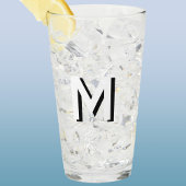 Einfache Monogram Initial Drop Shadow Personalisie Glas