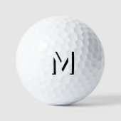 Einfache Monogram Initial Drop Shadow Personalisie Golfball (Vorderseite)