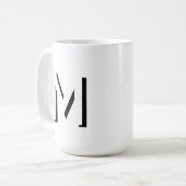 Einfache Monogram Initial Drop Shadow Personalisie Kaffeetasse (Vorderseite Links)