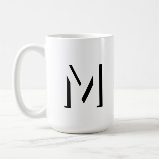 Einfache Monogram Initial Drop Shadow Personalisie Kaffeetasse (Links)