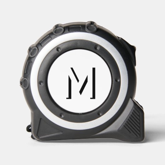 Einfache Monogram Initial Drop Shadow Personalisie Maßband (Vorderseite)