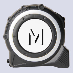 Einfache Monogram Initial Drop Shadow Personalisie Maßband