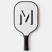 Einfache Monogram Initial Drop Shadow Personalisie Pickleball Schläger (Vorderseite)