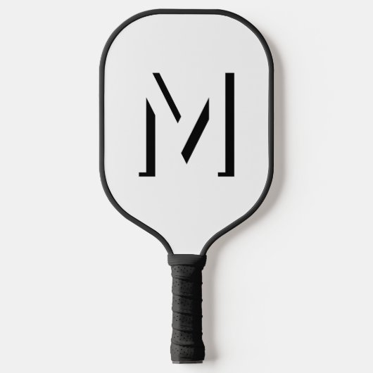 Einfache Monogram Initial Drop Shadow Personalisie Pickleball Schläger (Vorderseite)