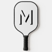 Einfache Monogram Initial Drop Shadow Personalisie Pickleball Schläger (Rückseite)