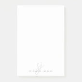 Einfache Monogram Initials Hand Letter Script Post-it Klebezettel (Vorderseite)