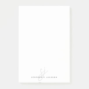 Einfache Monogram Initials Hand Letter Script Post-it Klebezettel
